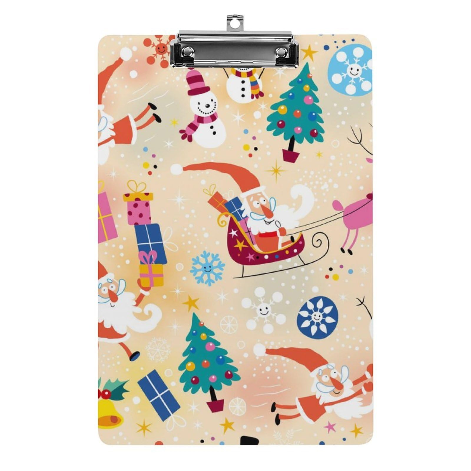 Planchette à pince A4 Noël avec support rigide et clip robuste - 8