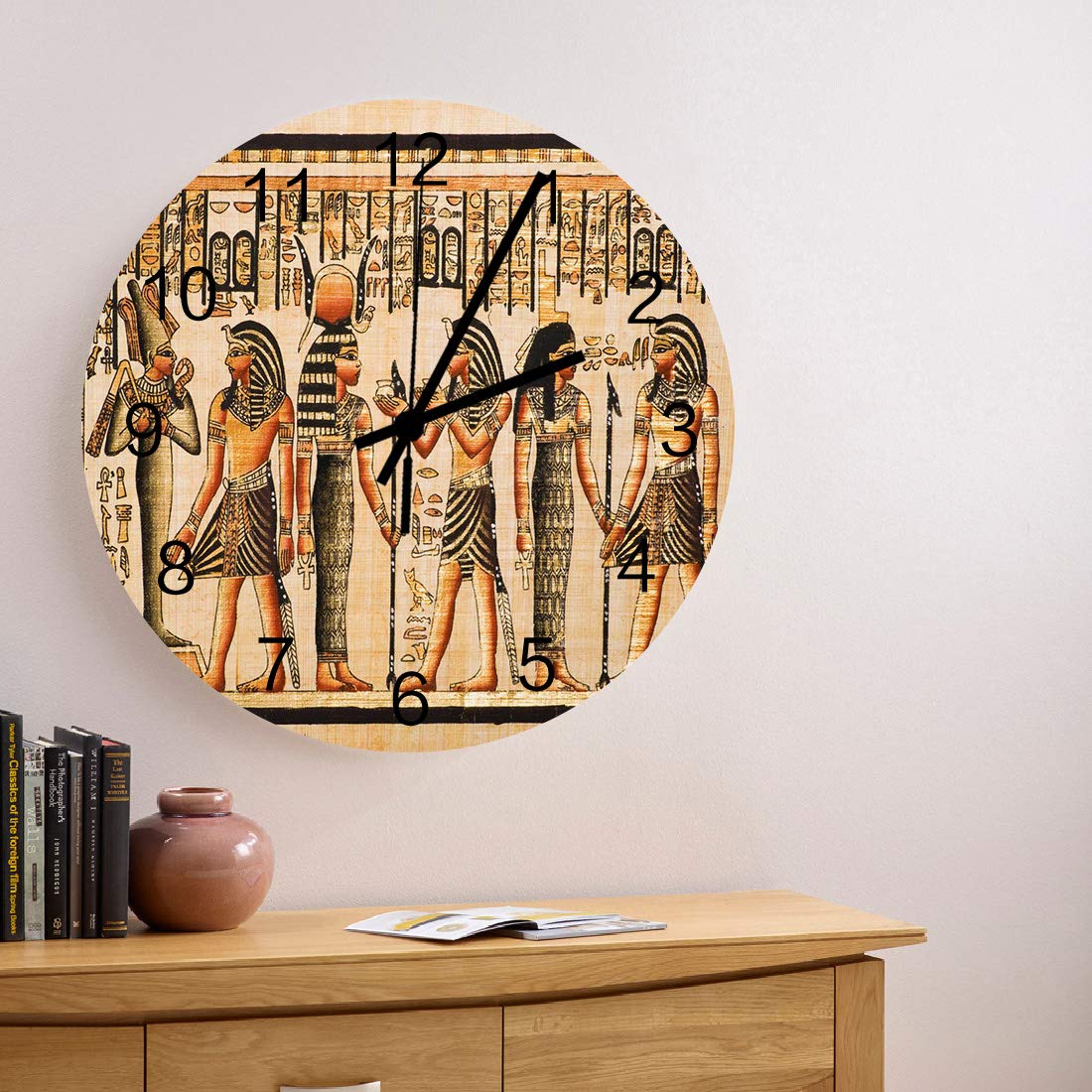 Buy 12 Inch Silent NonTicking Wall Clock Vintage Ancient Egyptian