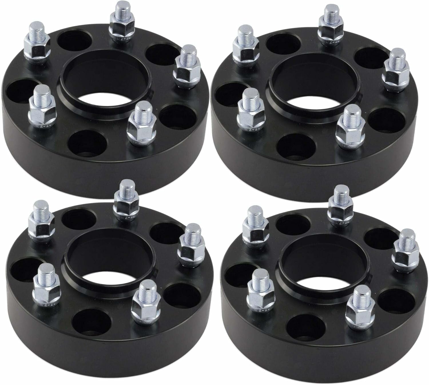 1.5" 5x4.5 Hubcentric Wheel Spacers - Fits Jeep Wrangler TJ YJ XJ KJ KK ZJ MJ - 1.5 Inch (38mm), 5x114.3, 71.5mm Hub, 1/2x20 Studs - Set of 4 - Black