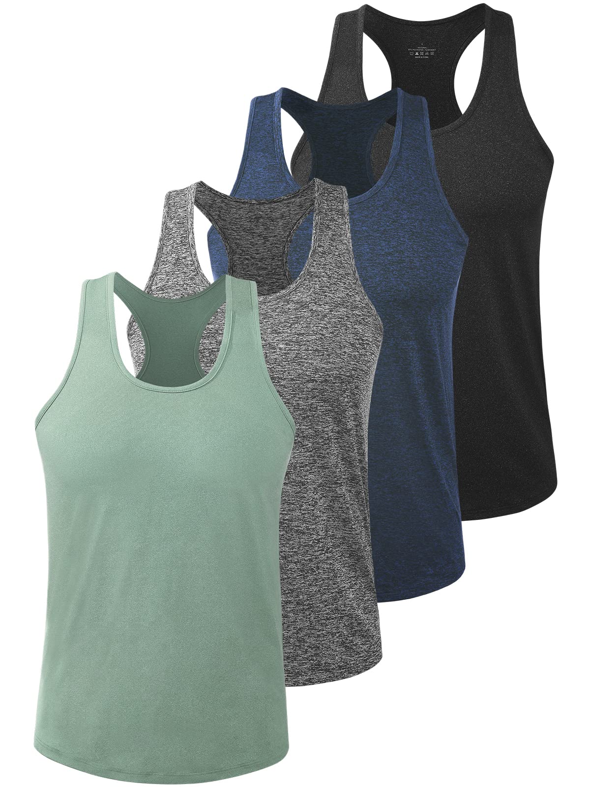 Vislivin 4-Pack Quick Dry Y-Back Tank
