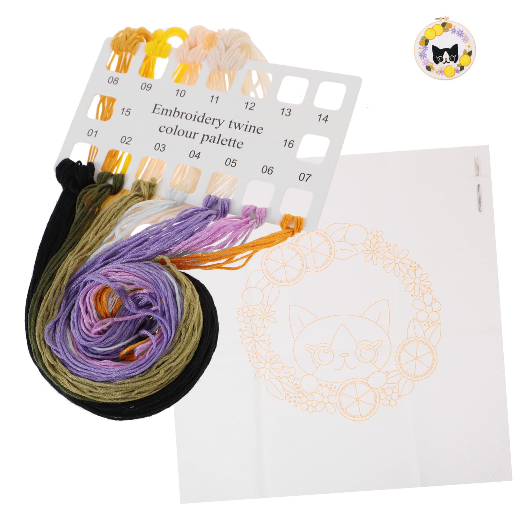 NUOBESTY 5 Juegos bolsa con bordado de gato kit de punto de cruz para adultos manualidades para niños kits de ganchillo kit de ganchillo material de bordado hecho a mano bordado a mano tela