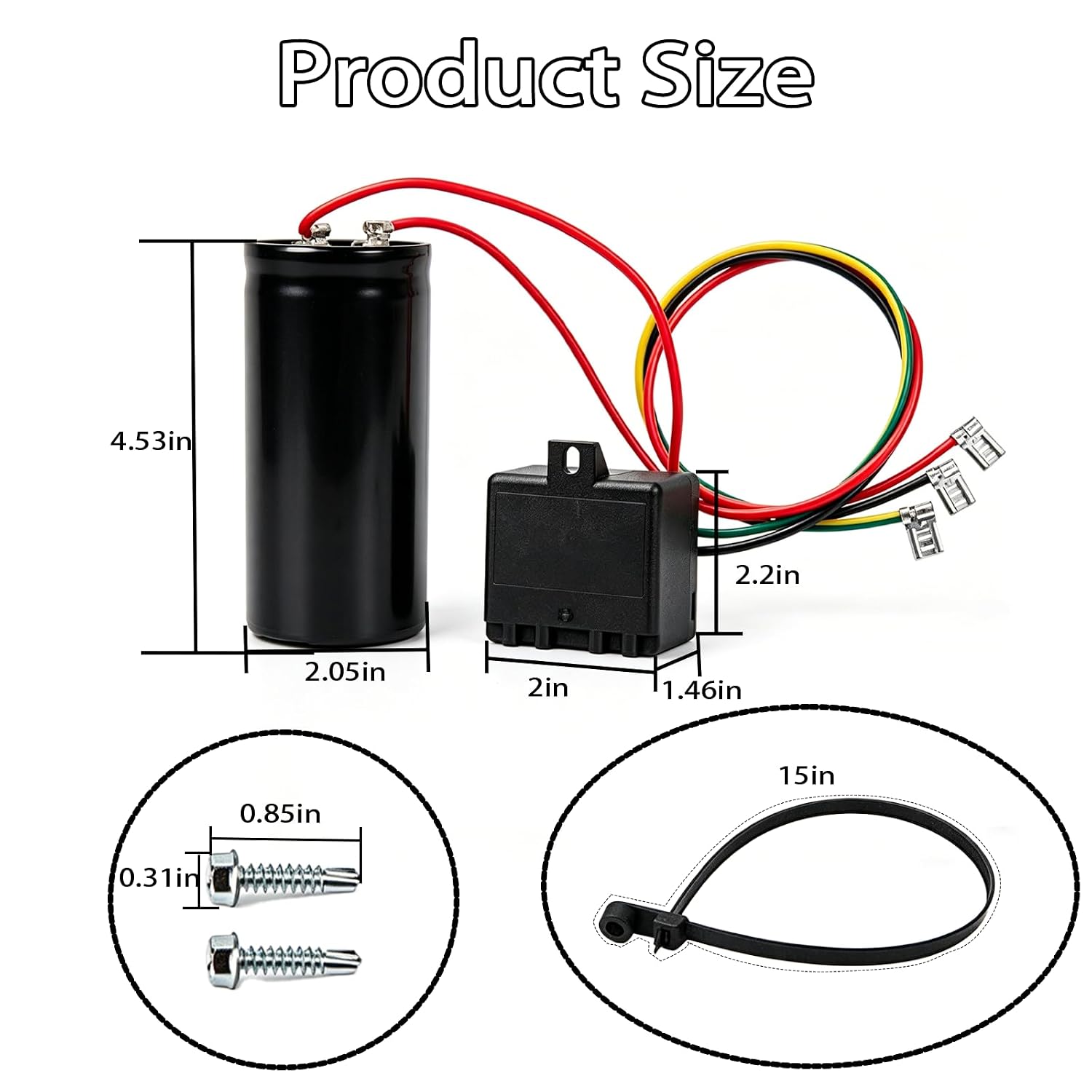 CSRU2 Compressor Saver Hard Start Kit, 5-2-1 Start Capacitor and Potential Relay for 3-5 Ton HVAC Compressors, Replacement for AC Unit,Easy Installation