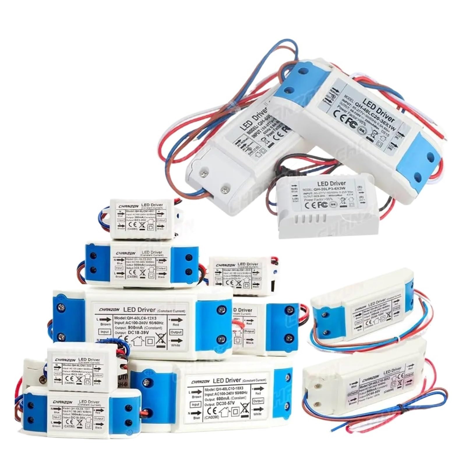 JVDDI LED Driver Led Light Driver Adapter 6W 10W 20W 36W 50W 300Ma 450Ma 600Ma 900Ma 1500Ma Constant Current High Power Supply Lamp Transformer(600mA DC18-34V)
