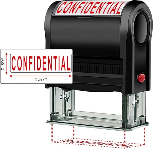 Toplusesse Sello confidencial autoentintado de goma para oficina, sello personalizado autoentintado, sello de mensaje confidencial, suministros de