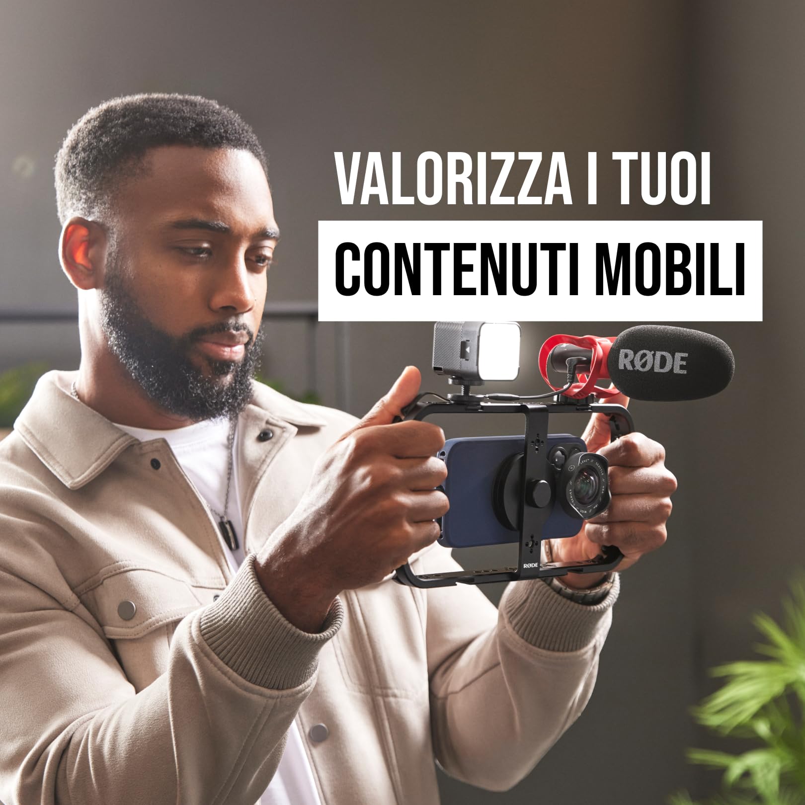 RØDE Phone Cage Gabbia Magnetica per Filmmaking Mobile, Per Creazione di Contenuti Smartphone, Cinque Cold Shoe, Gestione Cavi