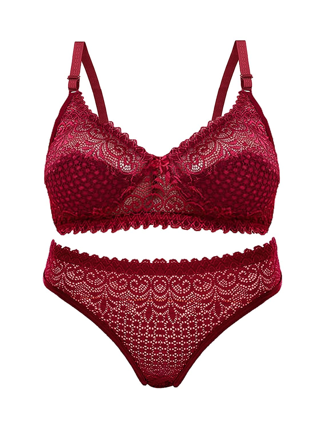 gropoz Womens Cotton Solid Regular Bra & Underwear Lingerie Set-picture-42