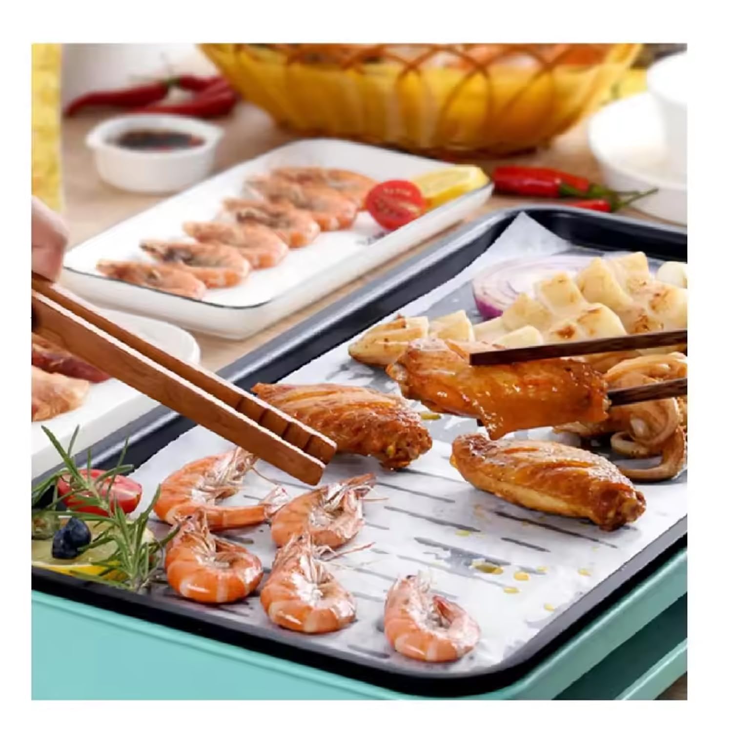PURANEX 2 Packs of Air Fryer Liner Roll, 5m x 25cm, Disposable Parchment Paper for Air Fryers Non-Stick, Greaseproof - Image 4