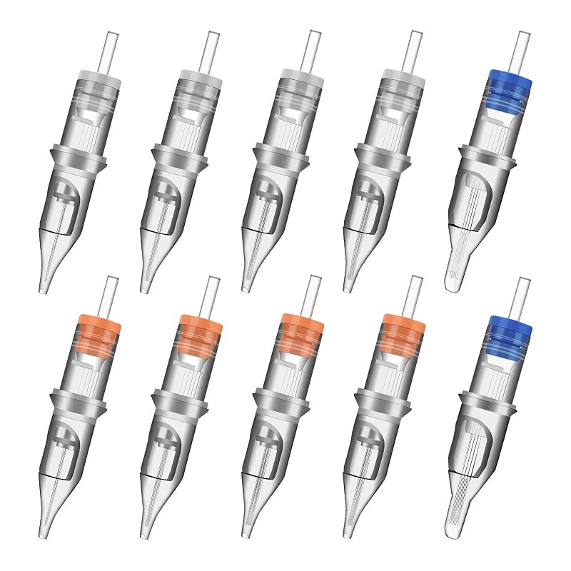 Agulhas Cartucho para Tatuagem ATOMUS, Conjunto com 100 unidades e Modelos Variados