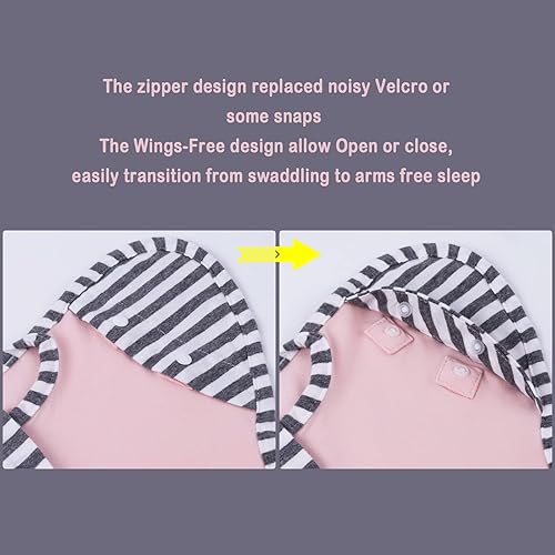 Miniatura 2 de Saco de manta para bebé con diseño sin brazos, transición a brazos sin brazos, para niñas y niños recién nacidos, pequeño de 0 a 3 meses, color rosa