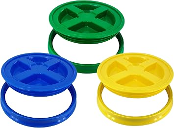 Gamma Seal Lid, 3 Pack Blue, Yellow, Green