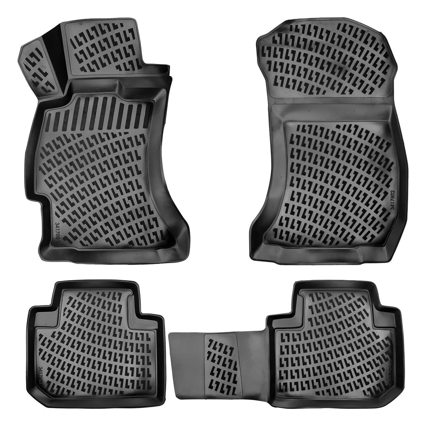 Subaru Forester 2014-2018 Floor Mats 3D Custom Fit Rubber Car Mats Laser Measured Floor Liners All Weather 1st & 2nd Row Heavy Duty Waterproof Odorless Non-Slip TPE (Front & Rear, Black)