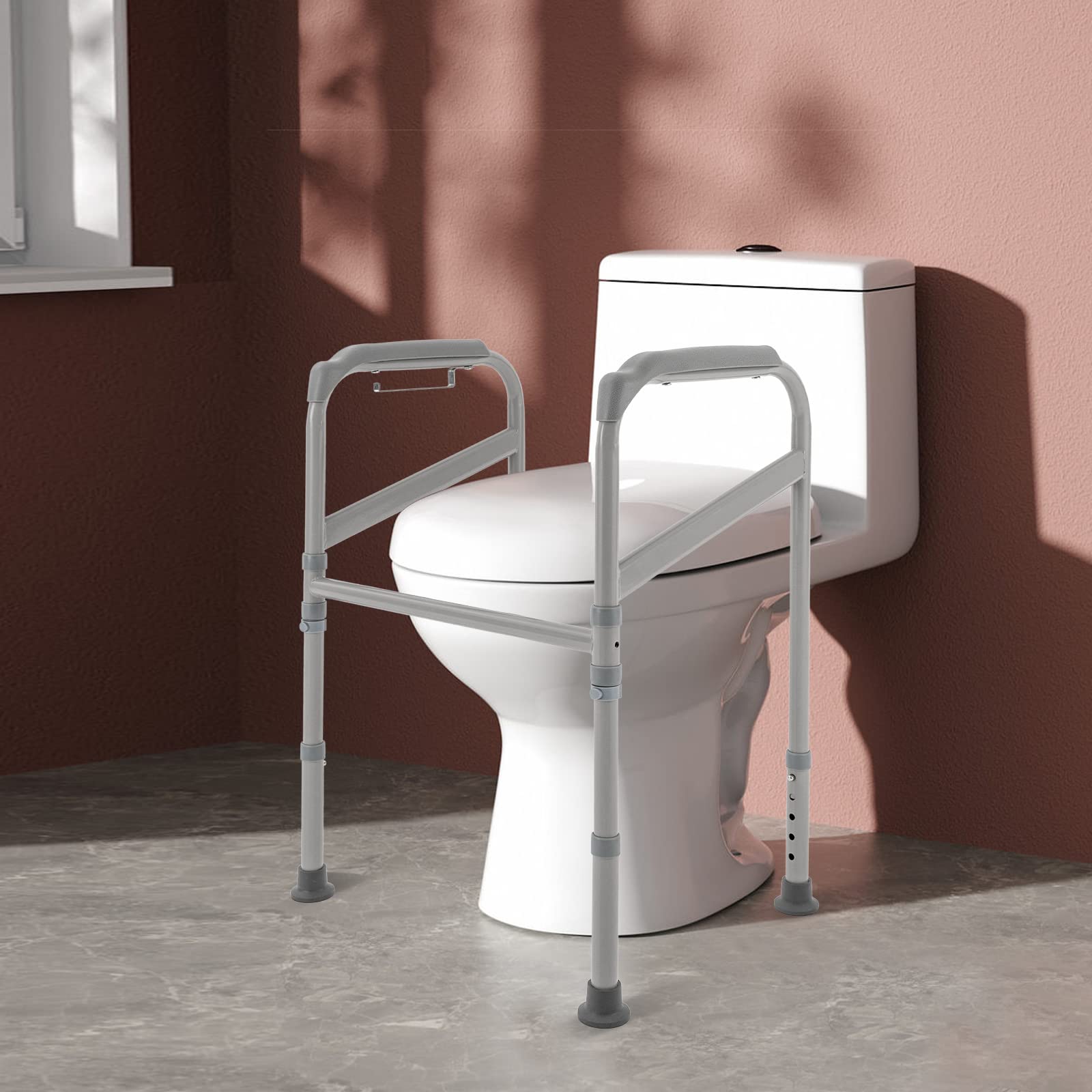 Podwyższenie siedziska WC, podłokietniki, podwyższenie toalety z antypoślizgowymi nóżkami, regulacja wysokości, ergonomiczne wzornictwo, nakładka na toaletę, podłokietniki dla seniorów, dorosłych,