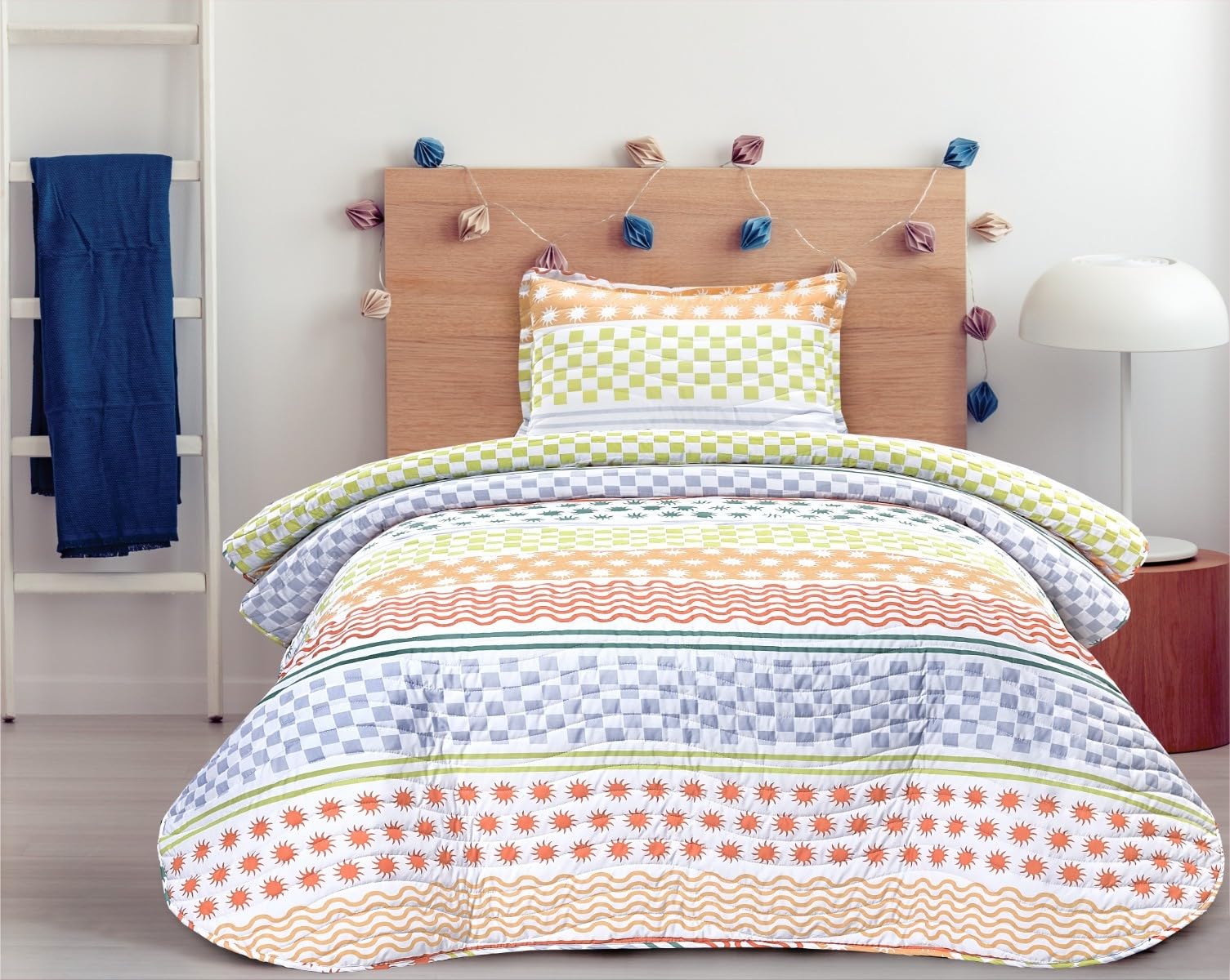 DHESTIA HOME Colcha Bouti Cosida Cama Infantil y Juvenil Modelo Marsella Color Único Talla Cama 90