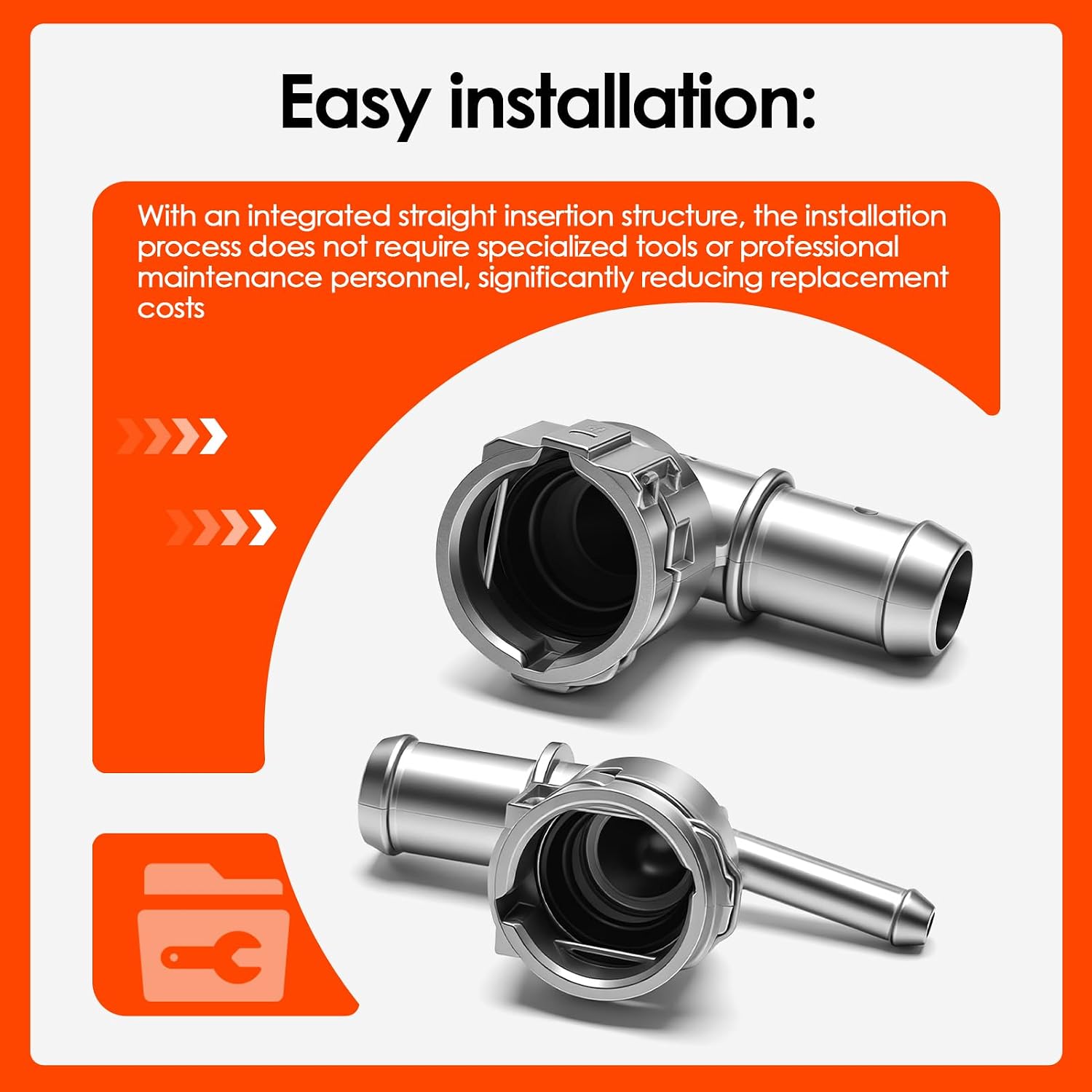 Coolant Reservoir Connector Fits for JEEP JL Wrangler 2018-2024 1-Pair