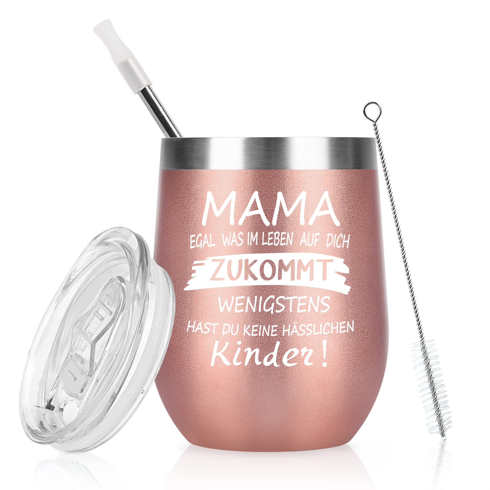 Livole Muttertagsgeschenke für Mama, Mutter, Frauen, Mama Geschenk - MAMA Egal Was Im Leben Auf Dich Zukommt Zummindest Hast Du Keine Hässlichen Kinder- Doppelwandig Vakuum Kaffeebecher to go