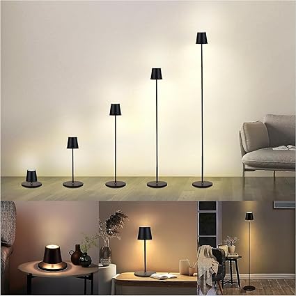 BestLuz BestLuz Draadloze vloerlamp voor buiten, oplaadbare batterij aangedreven lamp dimbaar, 133cm 5X verstelbare hoogte staande lamp, waterdicht, tafellamp, leeslamp voor patio's, woonkamer, slaapkamer
