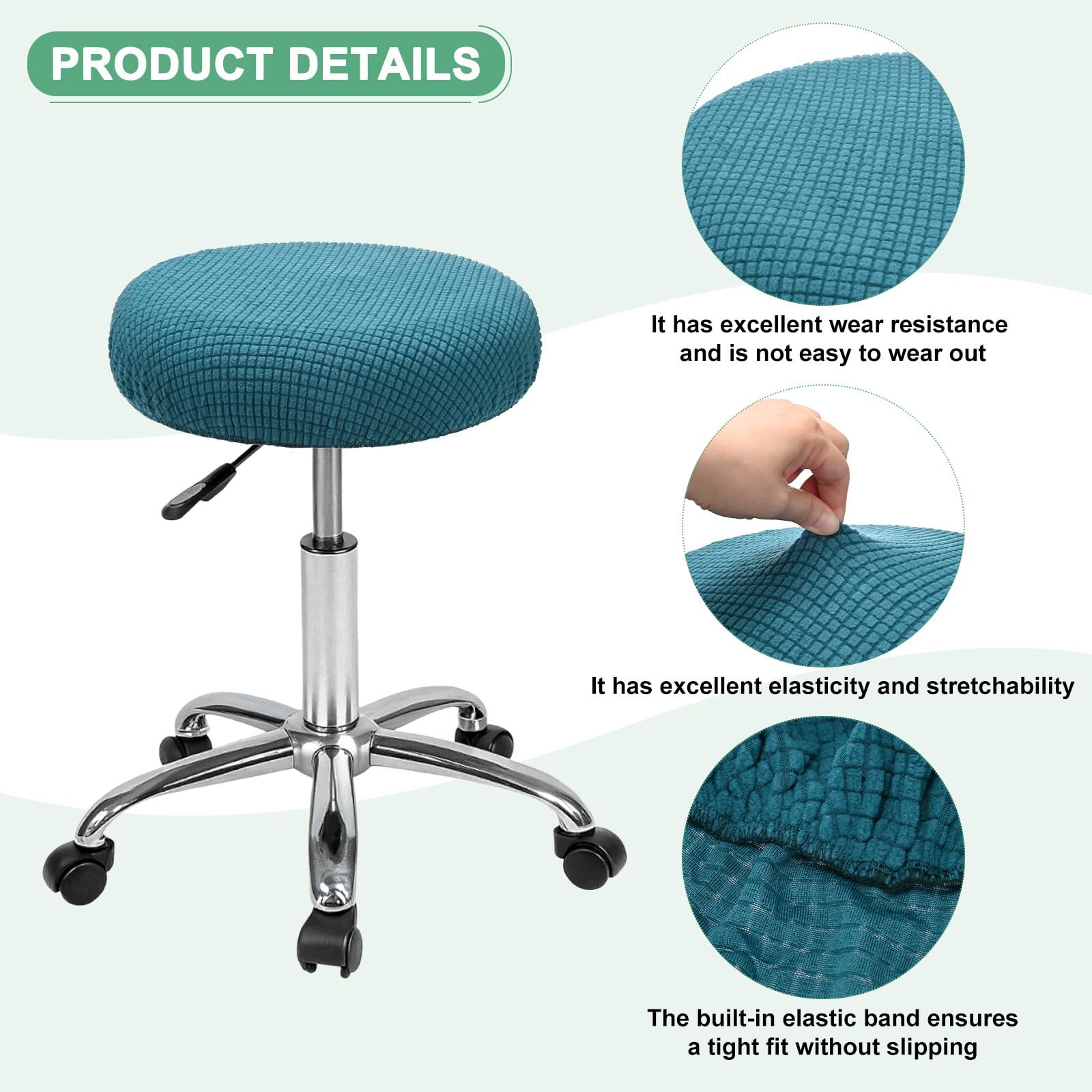 M METERXITY 1-Pack Bar Stool Covers Round - Image 2