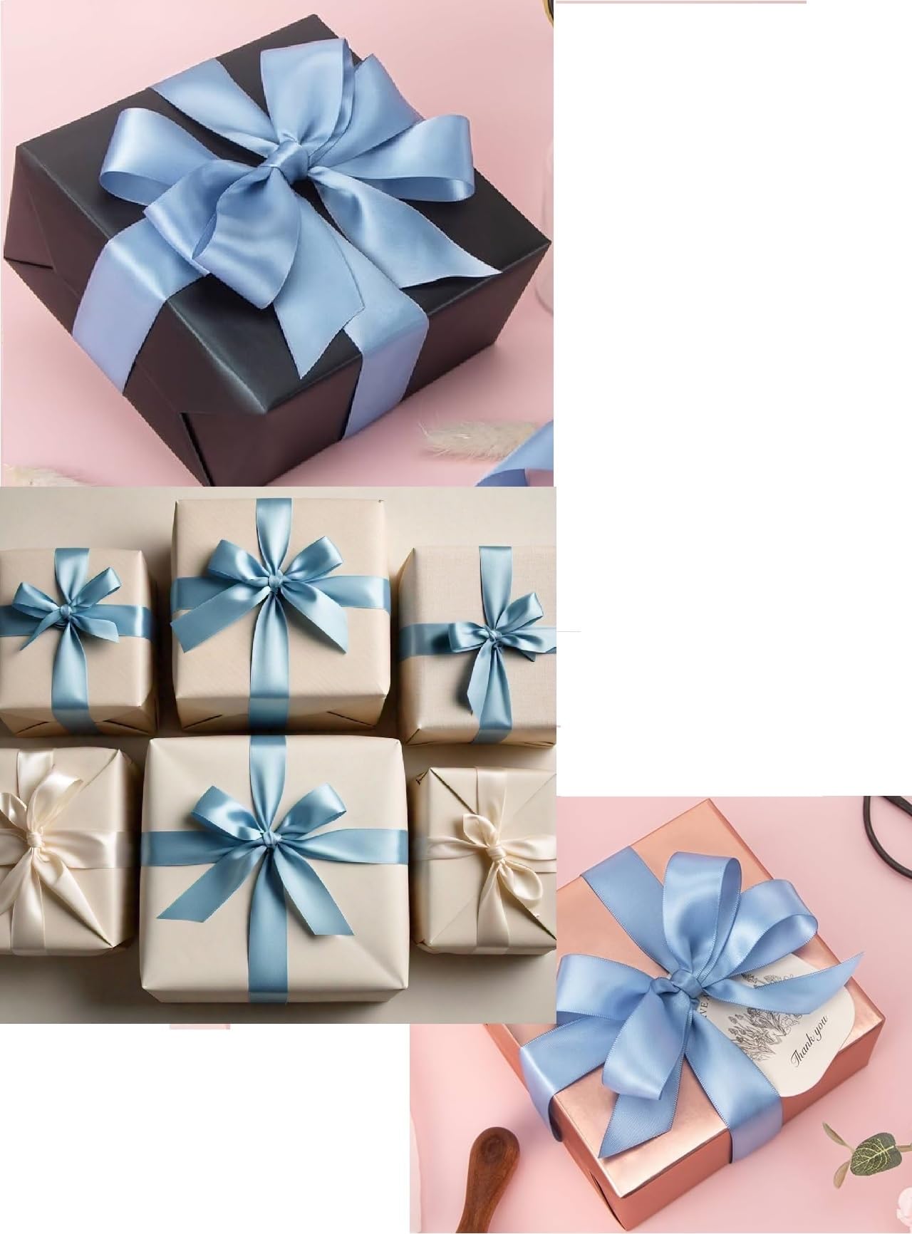 Double Sided Satin Ribbon 25mm x 10 Meters (Off White) for Gifts Wrap Sew Party, Decorations Events Dress Wedding Christmas Crafts, Bows Car, Balloons Hairs, DIY, Bouquets, Cake More — view 195