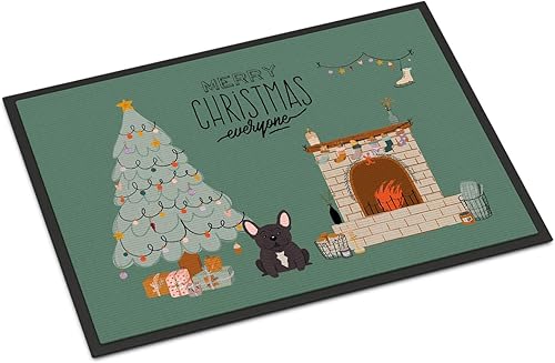 Caroline's Treasures CK7572MAT Brindle - Tapete de Navidad con diseño de bulldog francés para todos, de 18 x 27 pulgadas, para interiores y