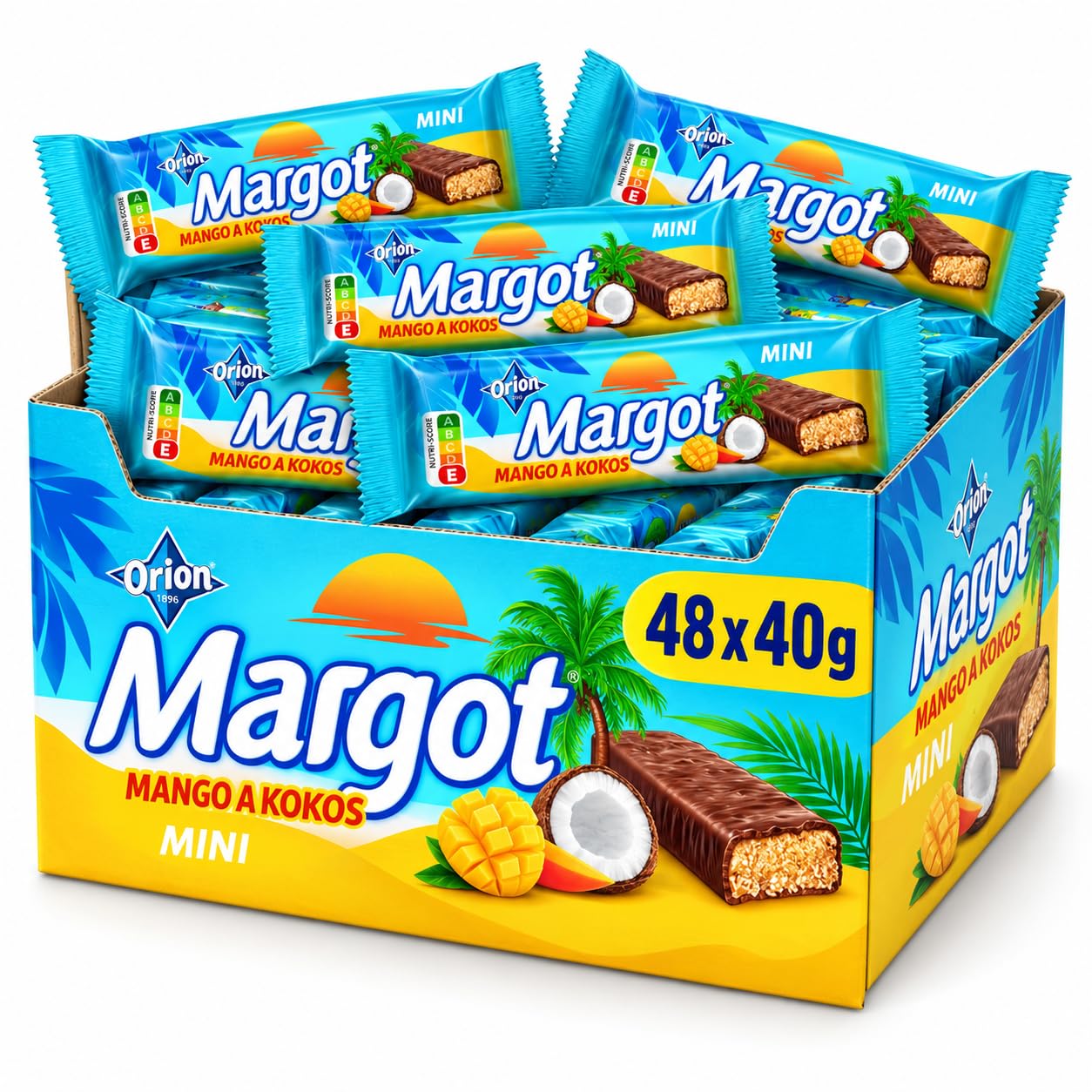ORION Margot Mini Mango y coco, barritas de soja, 48 × 40 g