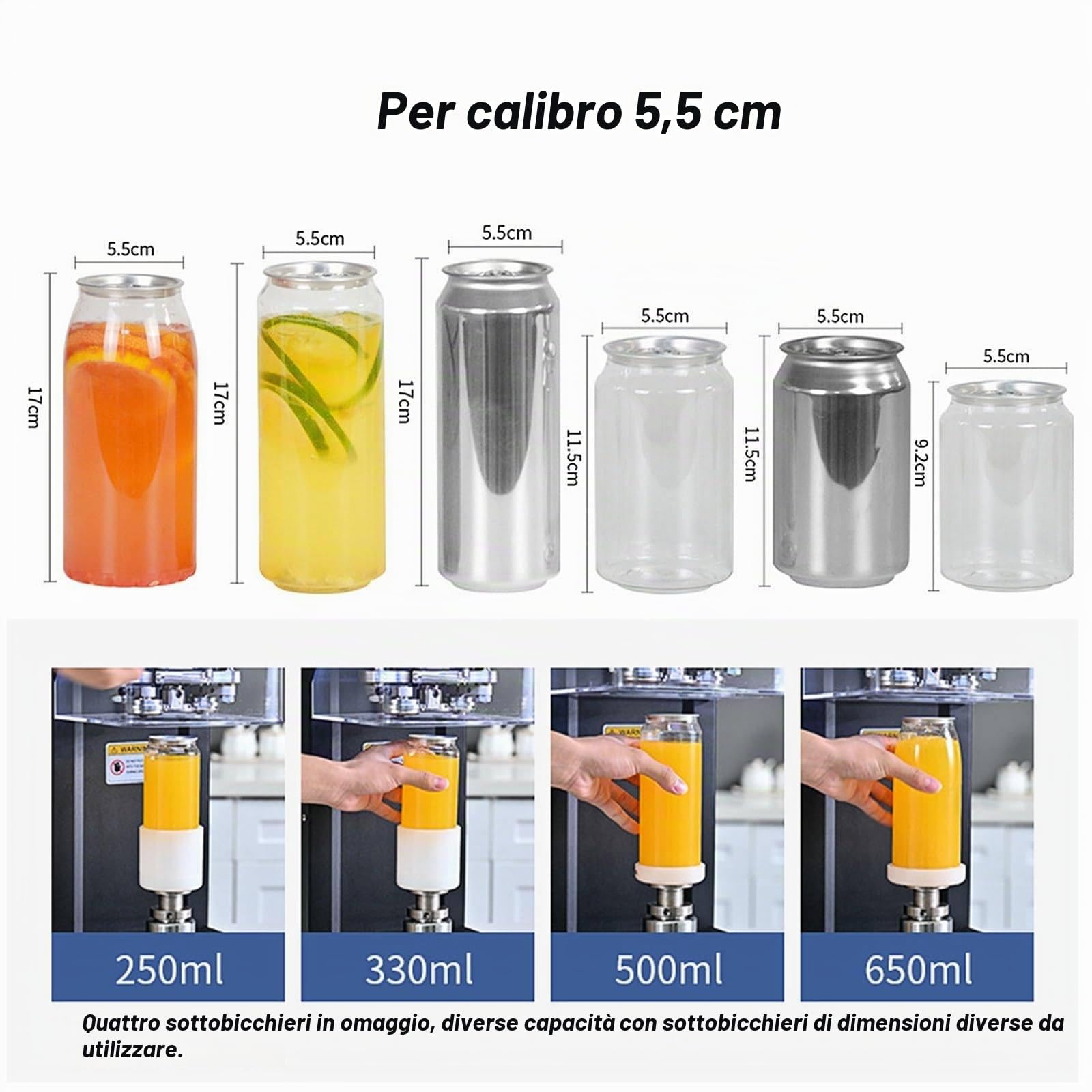 Selladora automática de latas sin marca para frascos de aluminio y plástico.