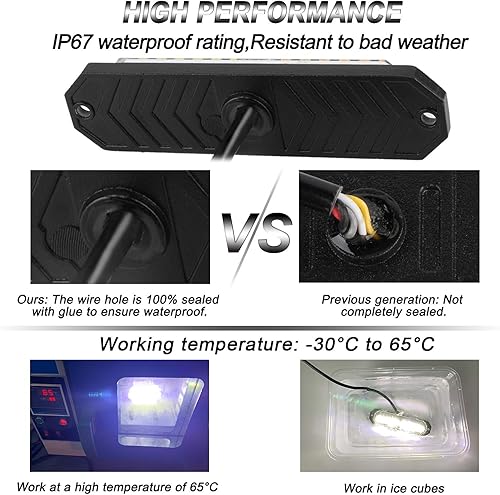 Miniatura 3 de ASPL 8 luces estroboscópicas intermitentes de montaje en superficie ultra delgadas de 12 LED para camión, automóvil, vehículo, LED, mini rejilla,