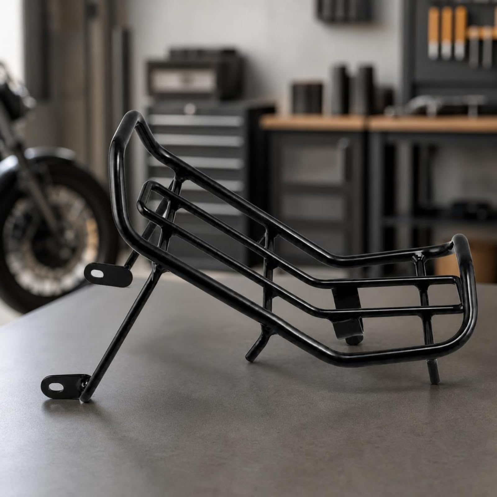 F Fityle Motorcycle Guard Rail Portaequipajes Trasero para Motocicleta Luggage Rack Parrilla Soporte Marco Robusto con Barandillas Laterales y Traseras Adecuado para Camping