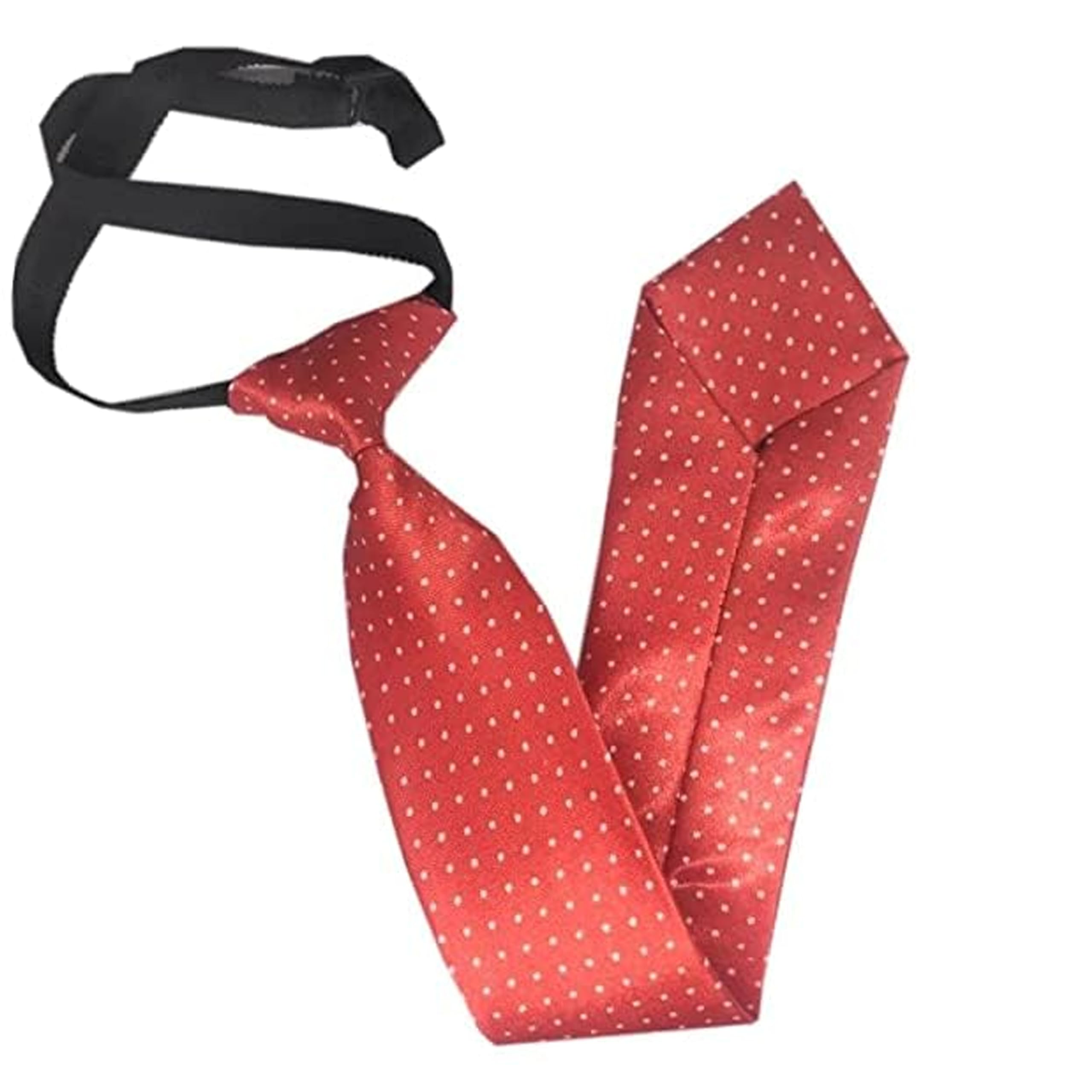 THE BOW TIE HOUSE Adjustable Satin Neck Tie for Kids | Neck Tie for Boys | Toddler & Youth Necktie | Perfect for Weddings, Graduations, School Uniforms | Red Polka Dot - 2-6 Years 2