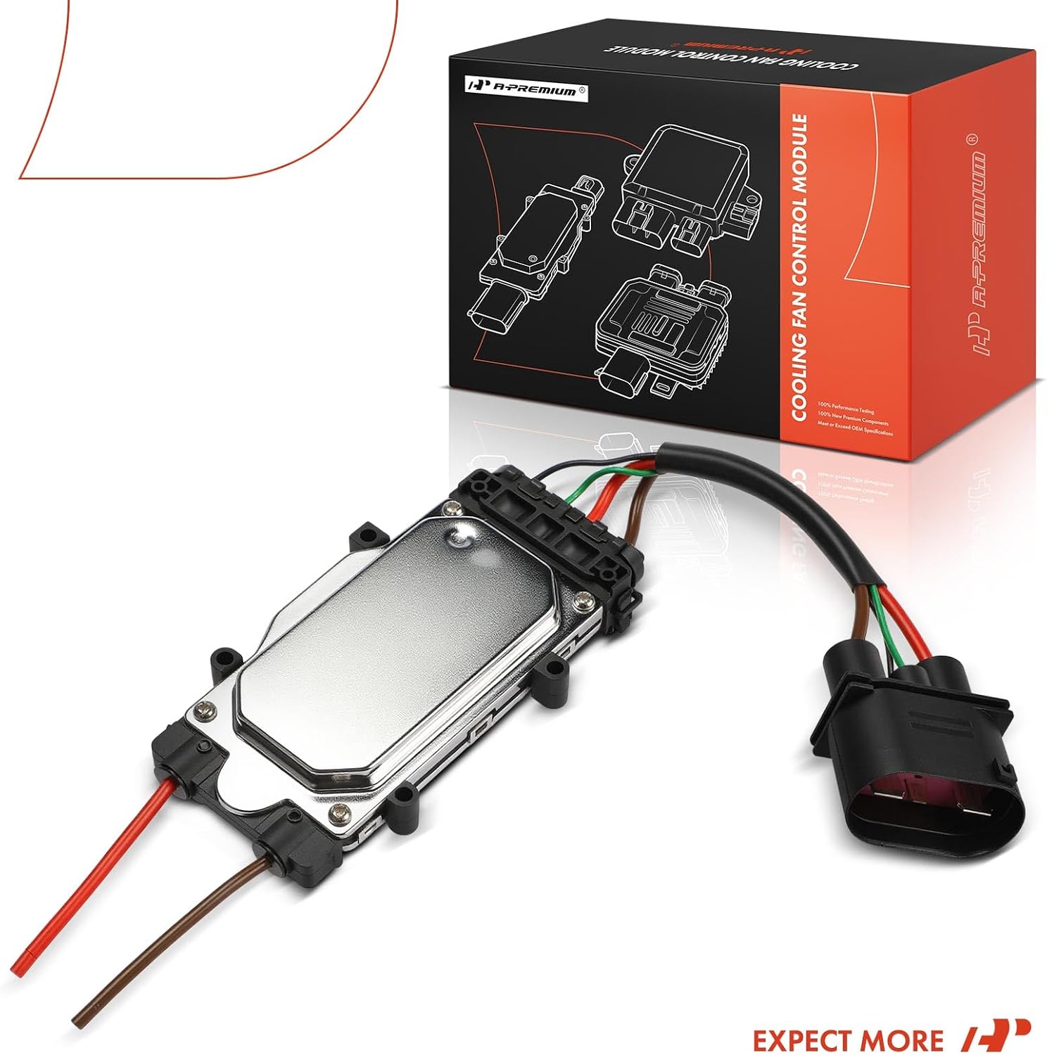 A-Premium Engine Radiator Cooling Fan Control Module | Compatible with Audi Q7 2007-2015 & Porsche Cayenne 2005-2006/2008-2010 & Volkswagen Touareg 2004-2010