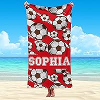 Vista 39 de Interestprint Toalla de playa personalizada con logotipo de secado rápido para él y ella, toalla de playa personalizada con texto blanco y morado