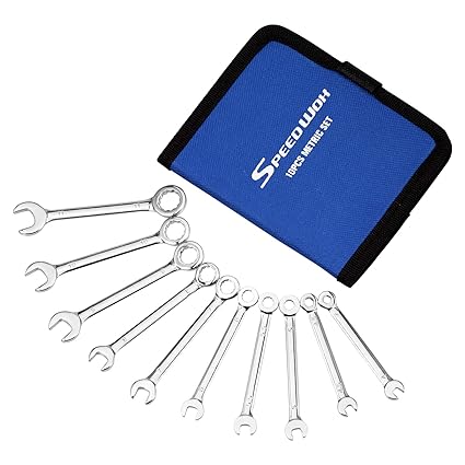 SPEEDWOX Mini Metric Ignition Wrench Set 4mm-11mm 10 Pcs Combination Wrench Spanner Set Mirror Polished Finish With Bag