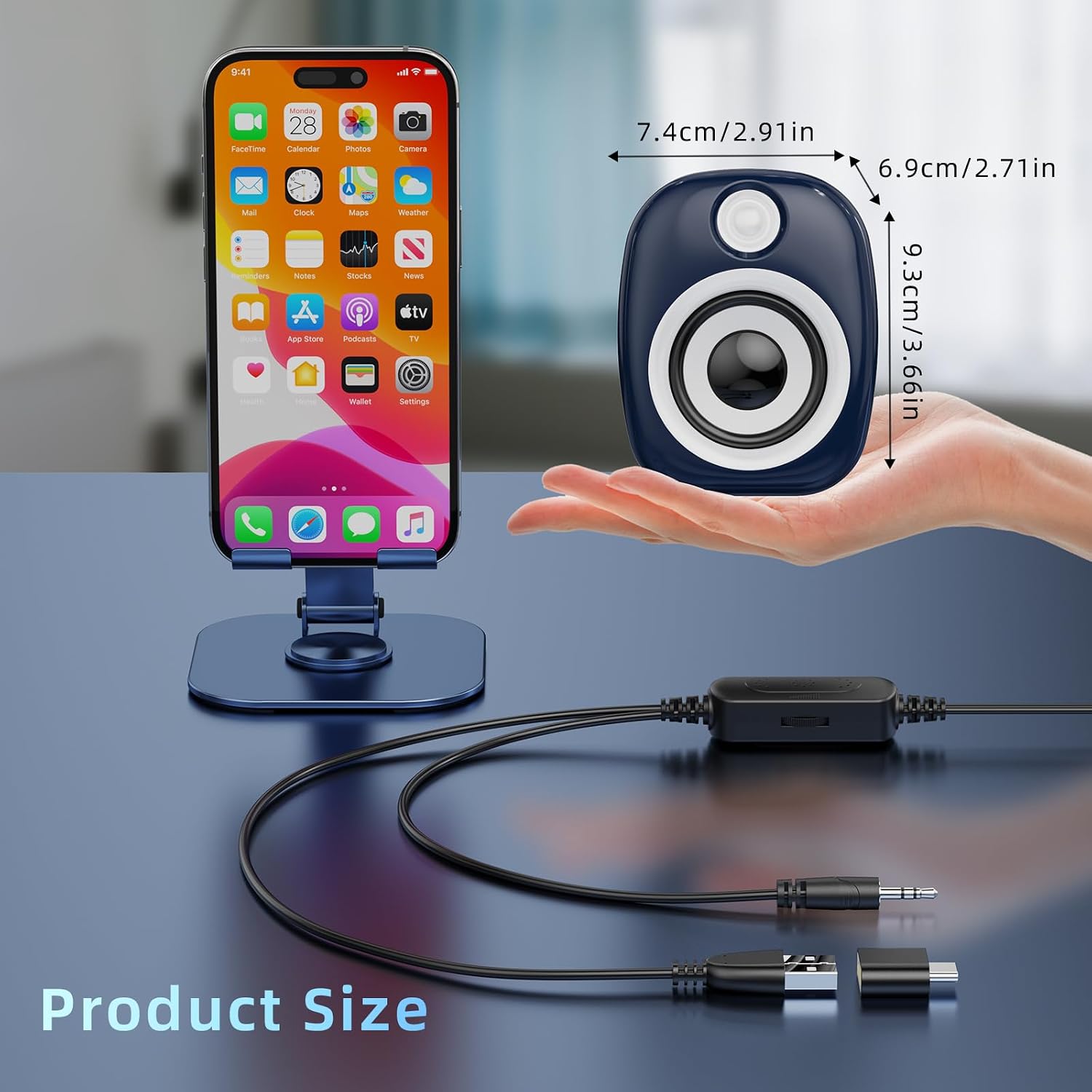 USB Speakers,Computer Speakers for Desktop PC,Desktop Gaming Speakers,Small Computer Speakers USB Powered 3.5mm Aux Speaker for PC,Laptop,Tablet,Monitor,Phone, Blue