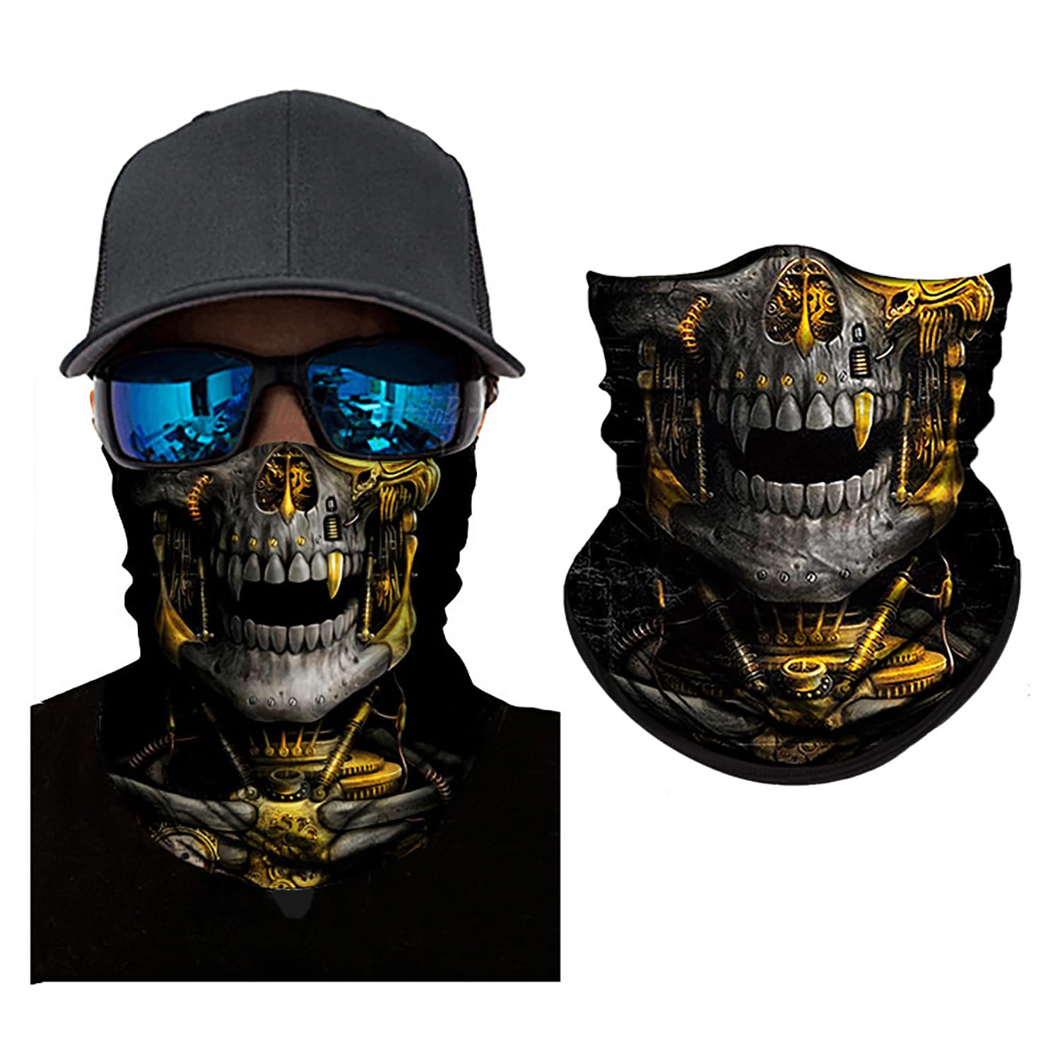 3D Digital Skull Printed Cycling Seamless Magic Scarf for Outdoor Sports Sun Protection Multi Functional Breathable Seamless Tube Face Mask