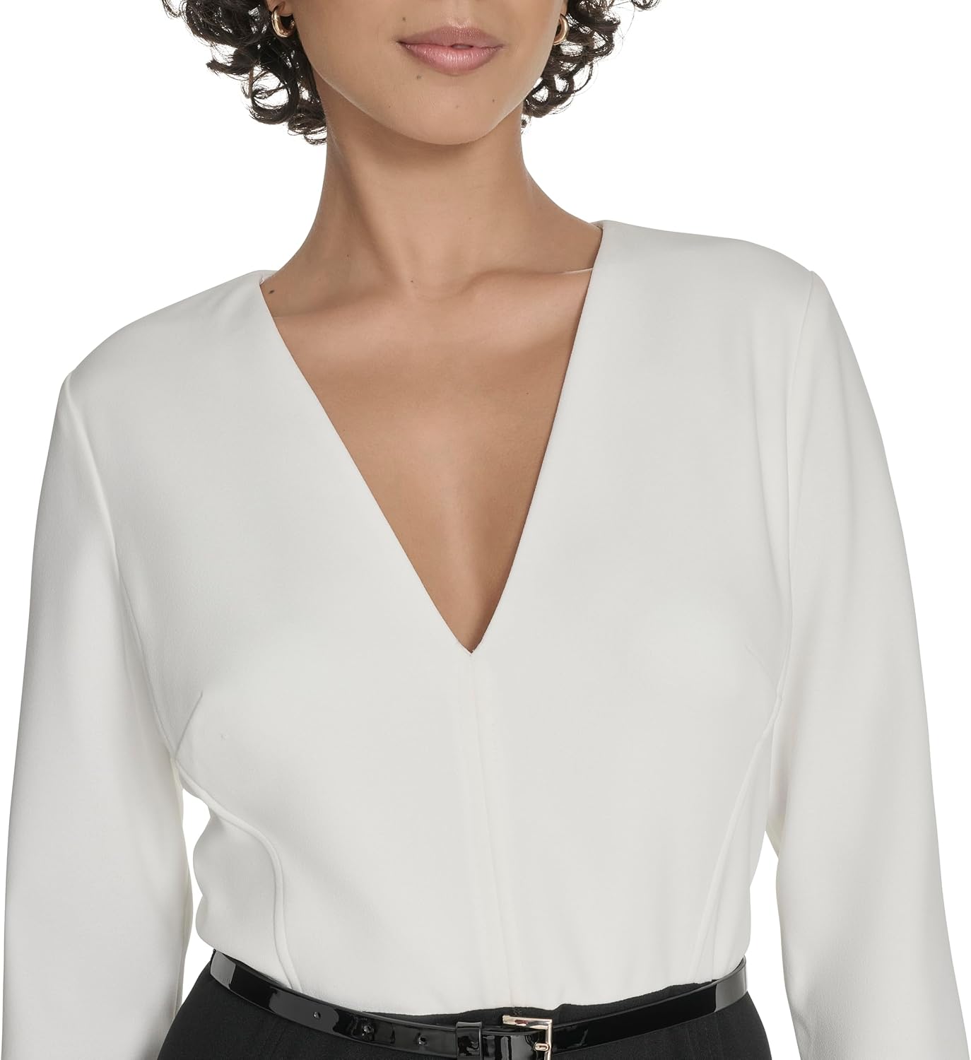 Tommy Hilfiger Women's Long Sleeves V Neck Color Block Midi Dress - Image 5