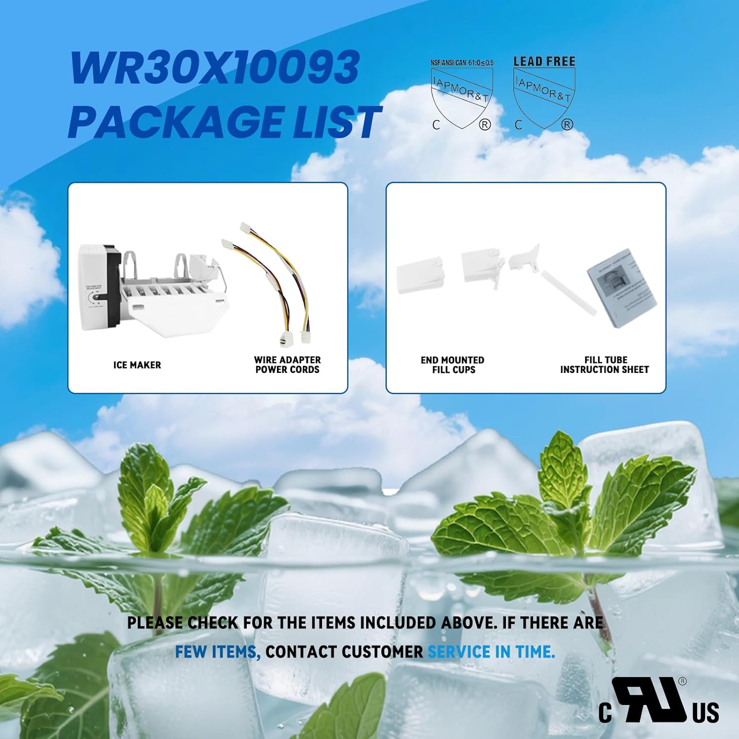 WR30X10093 WR30X10061 Ice Maker Kit Replacement for GE/Hotpoint Refrigerators - Replaces AP4345120, PS1993870