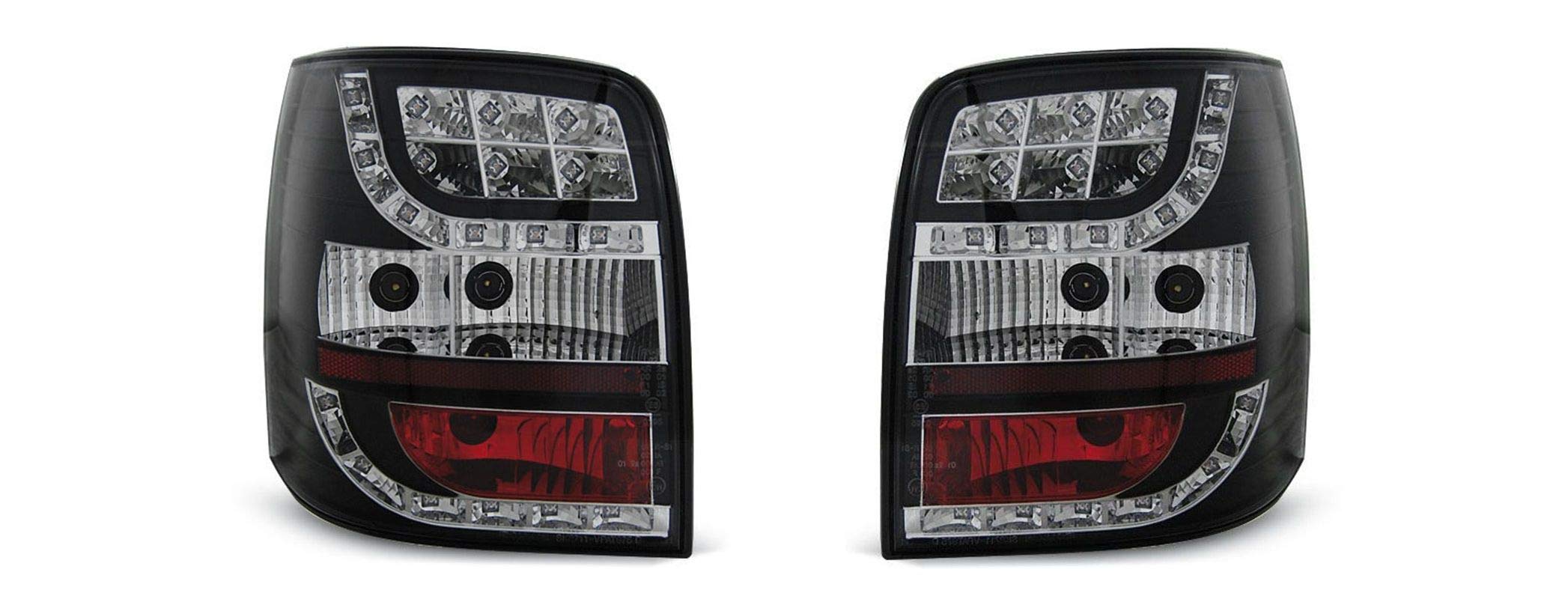 LED Rear Lights VR-1045 Tail Light Assembly Tail Lamp 1 Pair Driver And Passenger Side Complete Set Black compatible with Volkswagen Passat 3Bg 2000