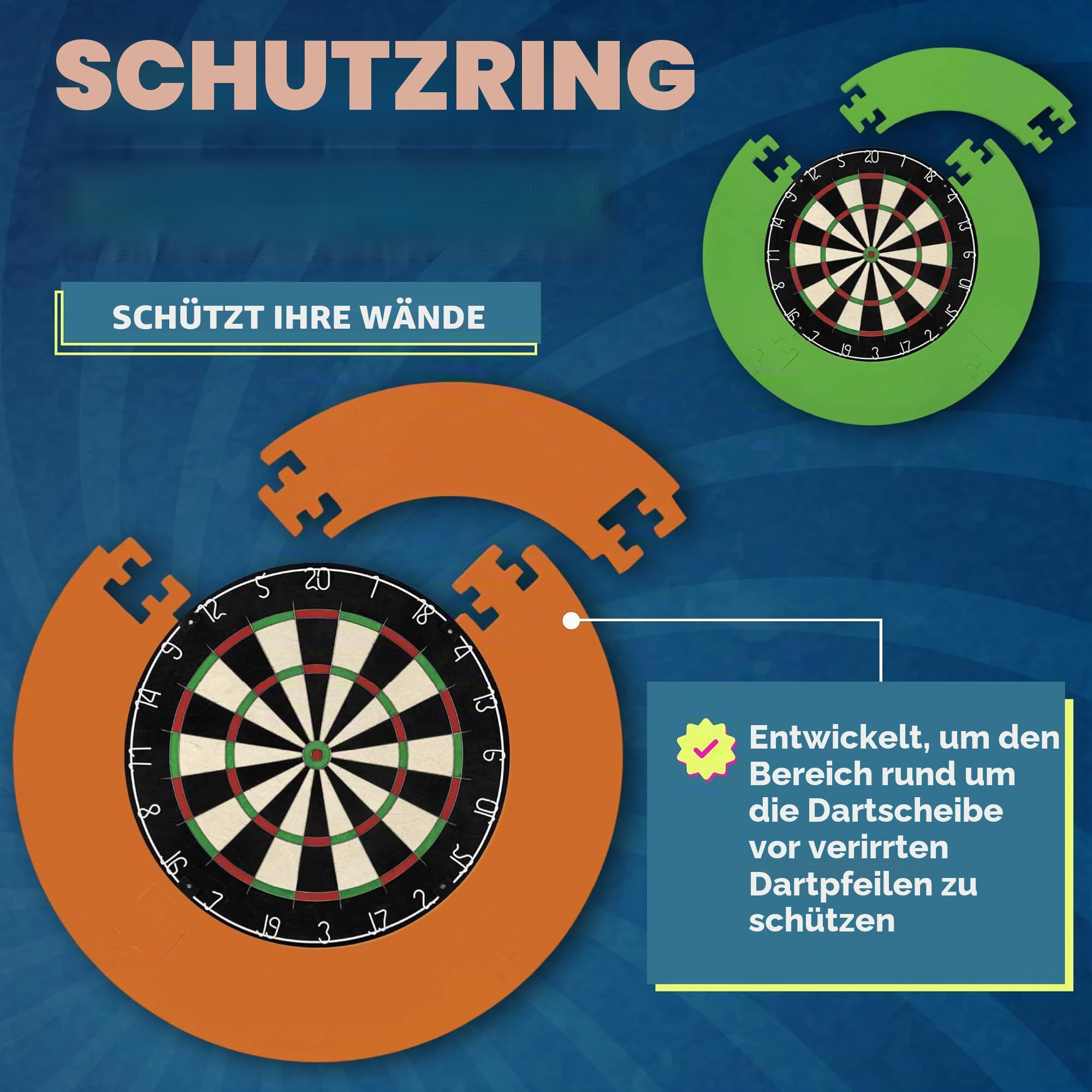 Designa Darts Dartscheiben-Umrandung, langlebig, leicht, Eva-Puzzle-Ring-Design, mehrere Farben