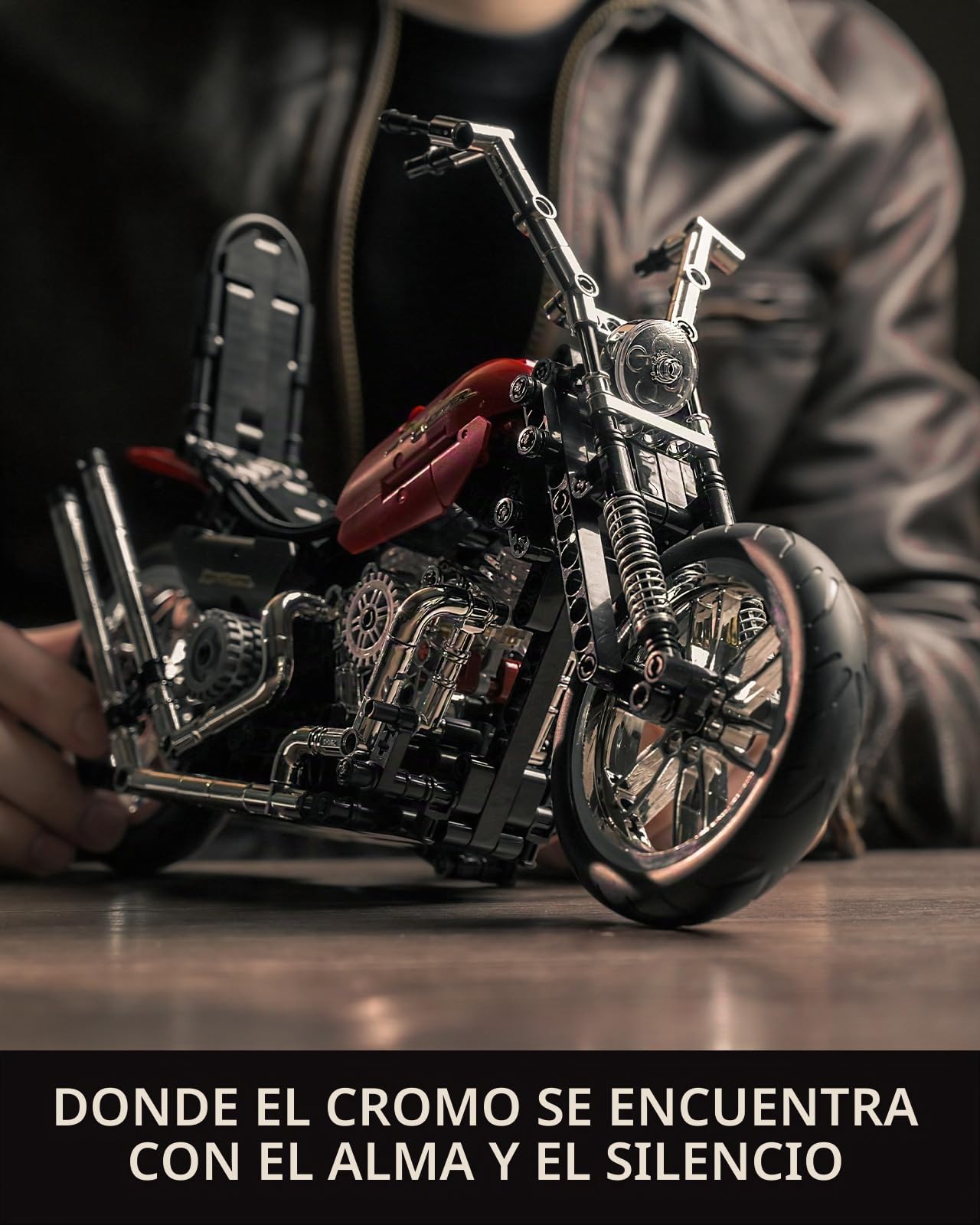 Nifeliz Chopper Technique Moto Sets De Construcción, Coche Kit de Maquetas como Regalo Para Adultos Fans de las Motos, Decoración Del Hogar Y Oficina (572 Piezas, NF10308)