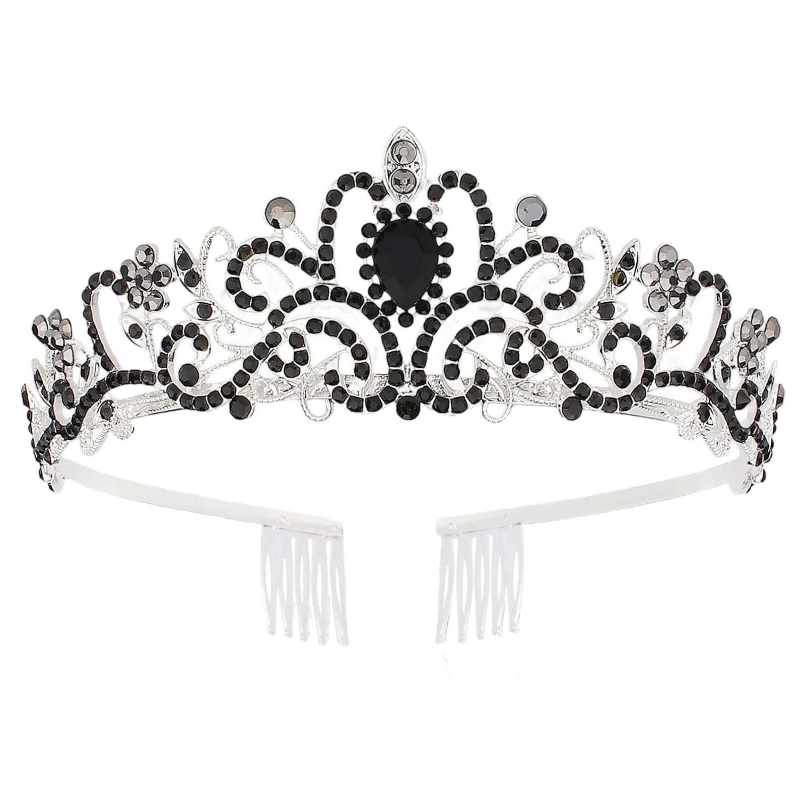 Fentency Rhinestones Tiaras For Women And Girls Elegant Crowns With Comb For Wedding Bridal And Party Hair Accessories