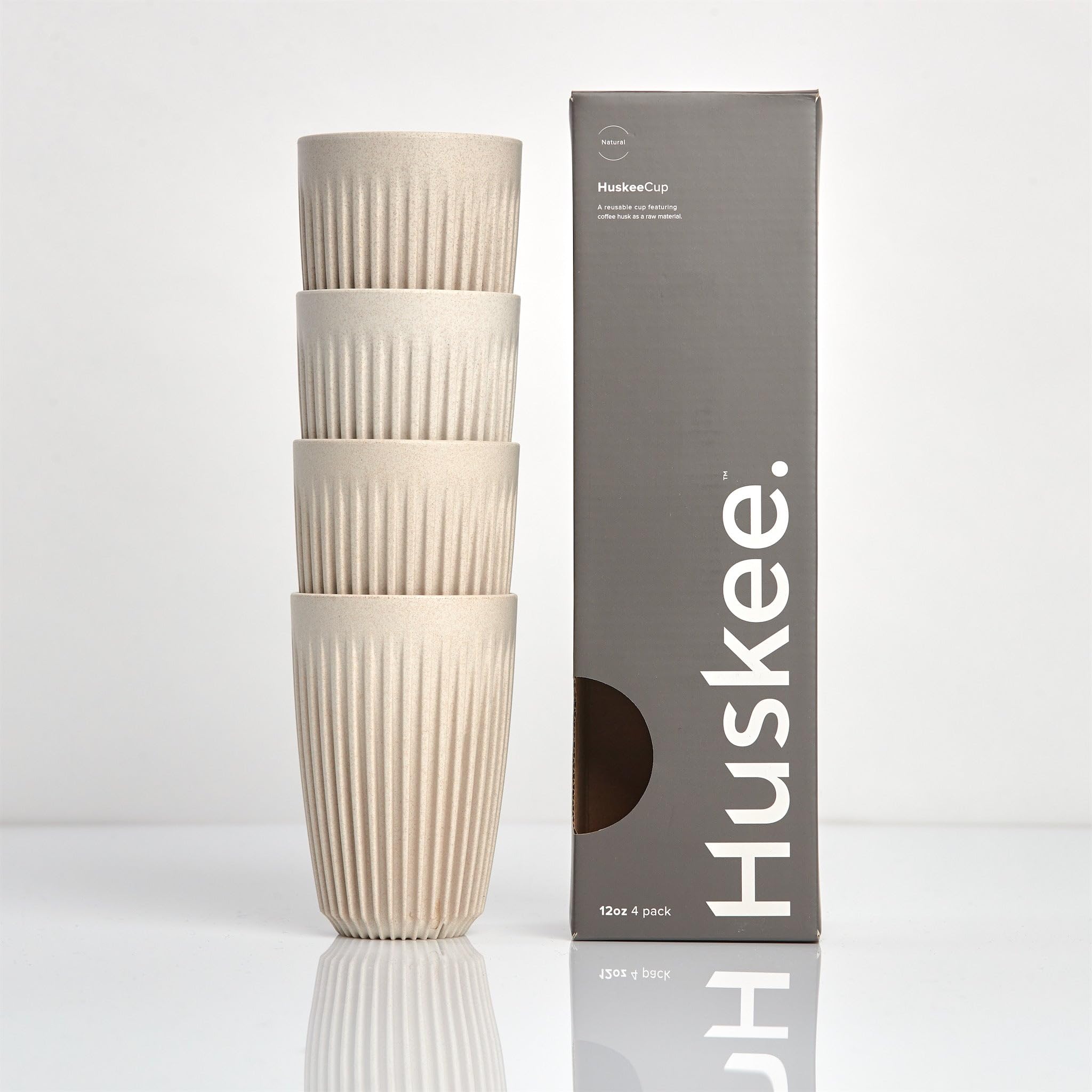HuskeeCup (4 Pack) (Natural, 12oz)