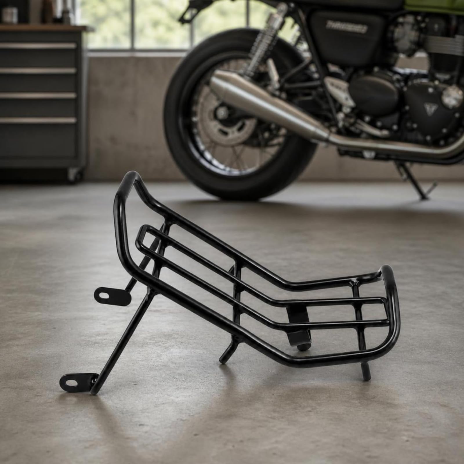 F Fityle Motorcycle Guard Rail Portaequipajes Trasero para Motocicleta Luggage Rack Parrilla Soporte Marco Robusto con Barandillas Laterales y Traseras Adecuado para Camping
