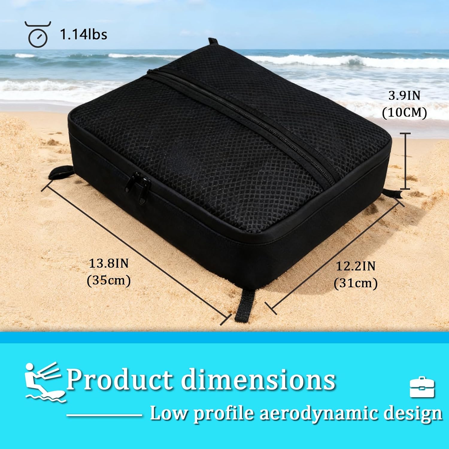 Floating Cooler Bag with Suction Cup Anchors, Insulated, Black, Waterproof Oxford Fabric, Aluminum Layer, Mesh Storage (Black)