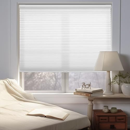 Changshade Persianas celulares para puerta, persianas sin cordón, con filtro de luz, persiana de acordeón plisada para interiores, celda de 1.5