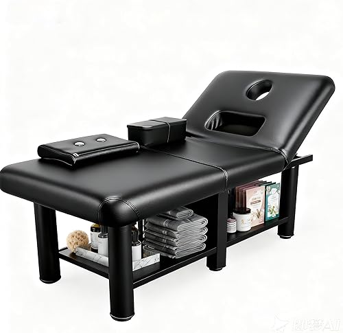 Mesa de masaje estacionaria, cama de masaje profesional con capacidad de peso de 1700 libras, cama de belleza extra ancha de 75 pulgadas de largo x