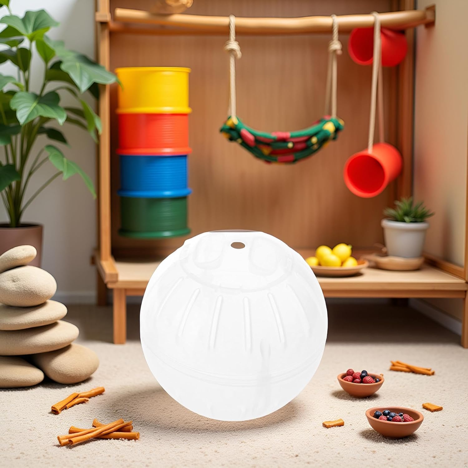 Weißer leiser Gymnastikball aus Kunststoff, für Hamster, Laufen für Zuckergleiter, kleine Mäuse, Rennmäuse, mehrere Farben, Hamster-Trainingsball, kleine Tier-Übungsräder, Gesundheitsbedarf für