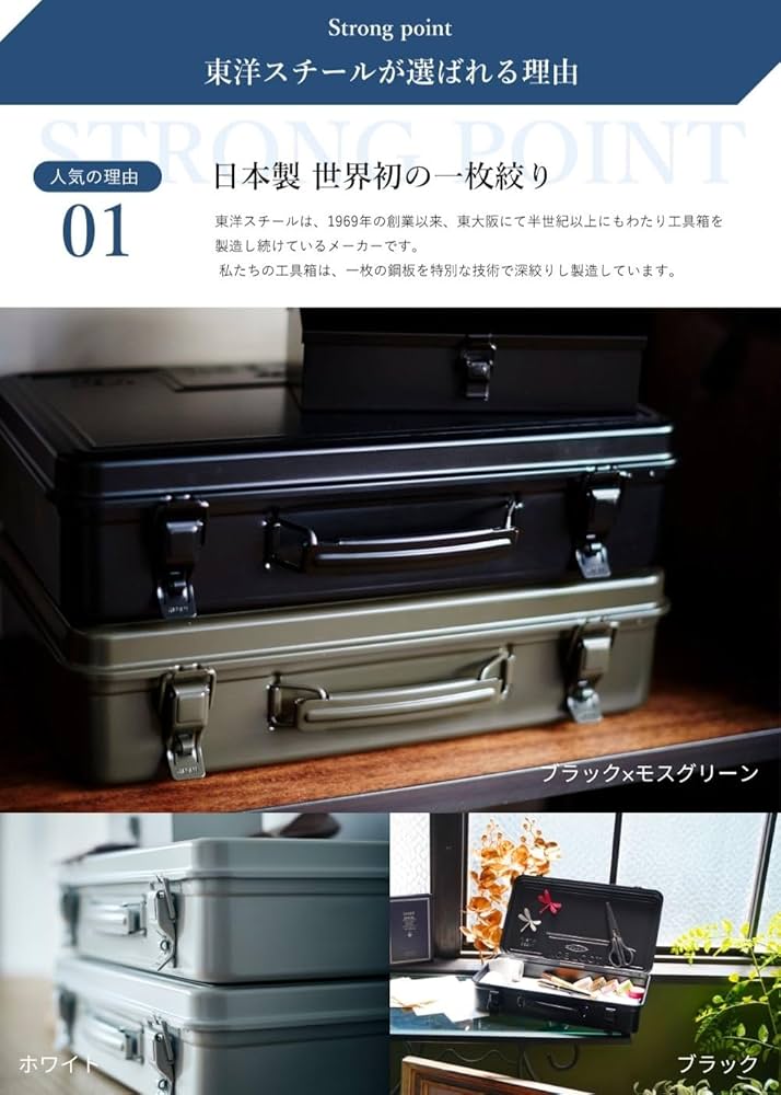 Amazon.co.jp: 東洋スチール(TOYO) スチール製工具箱 T-360 ブルー【幅