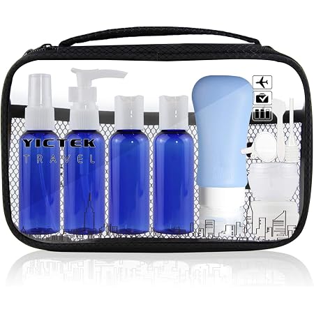 Amazon.com: Recipientes vacíos de plástico para botellas de viaje, aprobado  por la TSA para líquidos, juego de equipaje de mano para mujeres/hombres  (azul cobalto) : Belleza y Cuidado Personal