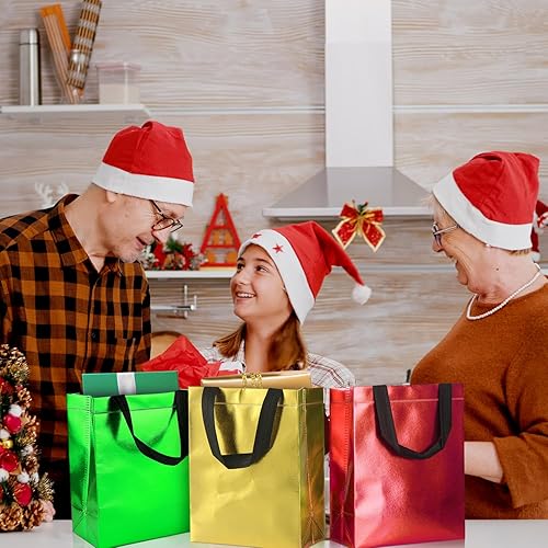 Miniatura 6 de BLEWINDZ Bolsas de Regalo Coloridas con Papel de Seda  12 Bolsas de Regalo Reutilizables Tamaño Mediano - Ideales para Bolsa de Dulces, Cumpleaños,