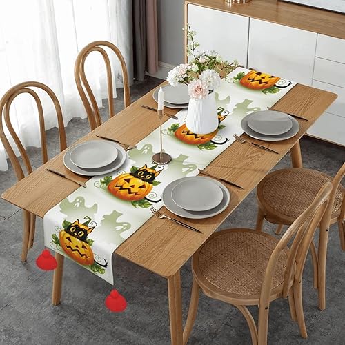 Christmas Table Runner 60 Inches Long Fall Table Runner for Dining Table Christmas Decorations Coffe Table Runner with Tassels Kitchen & Table