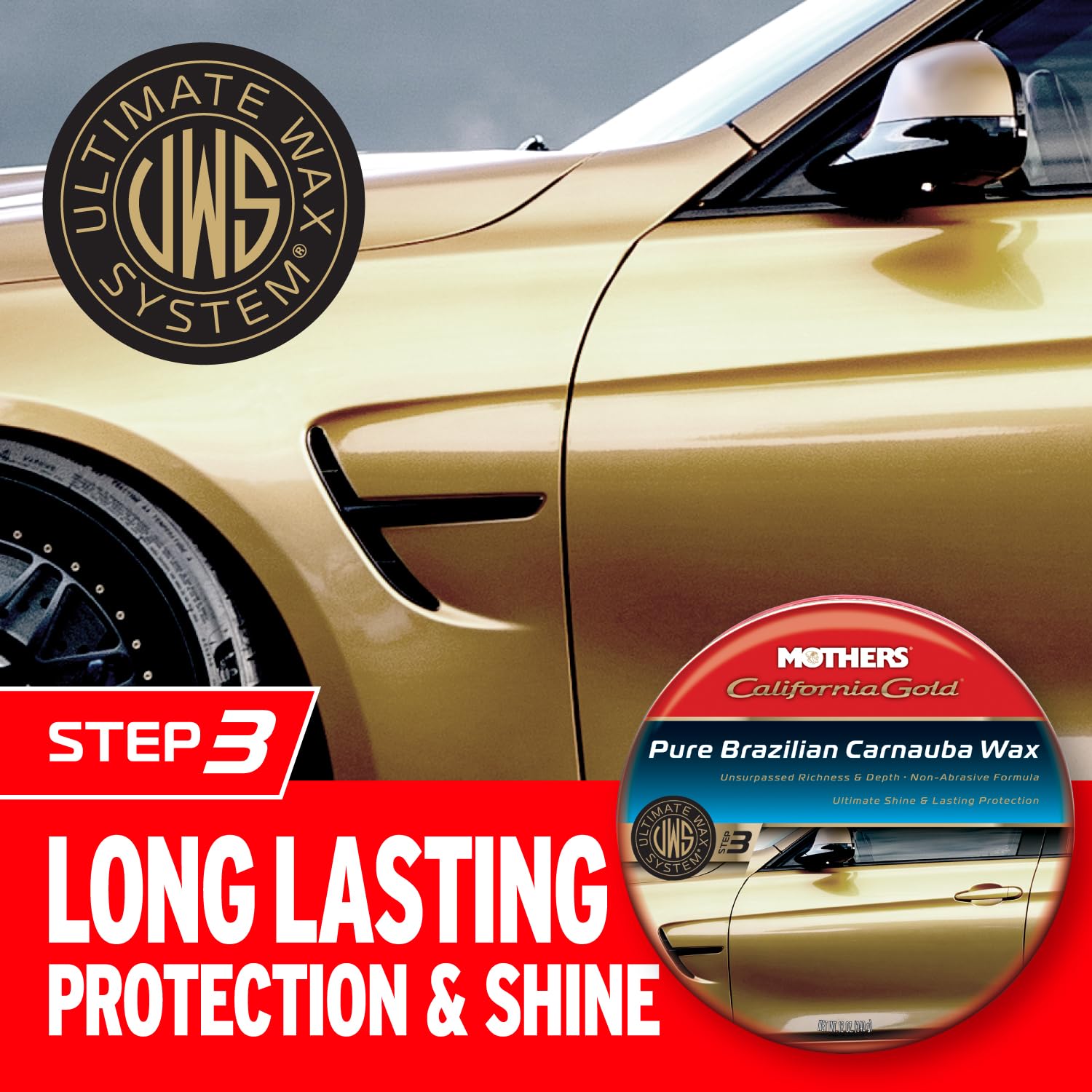 MOTHERS 05550 California Gold Pure Brazilian Carnauba Wax Autowachs Paste, Anzahl 1